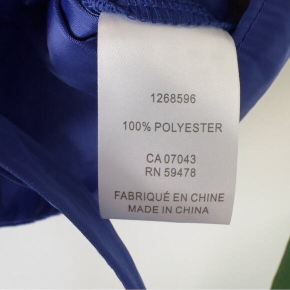 Joie Blue Flutter Sleeve Blouse Tie Front Button down Ruffle V-Neck Solid blue S - Picture 10 of 12